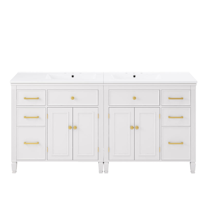 2 Piece Freestanding Bathroom Vanity Set With Sink Top, Reversible Dual Layout