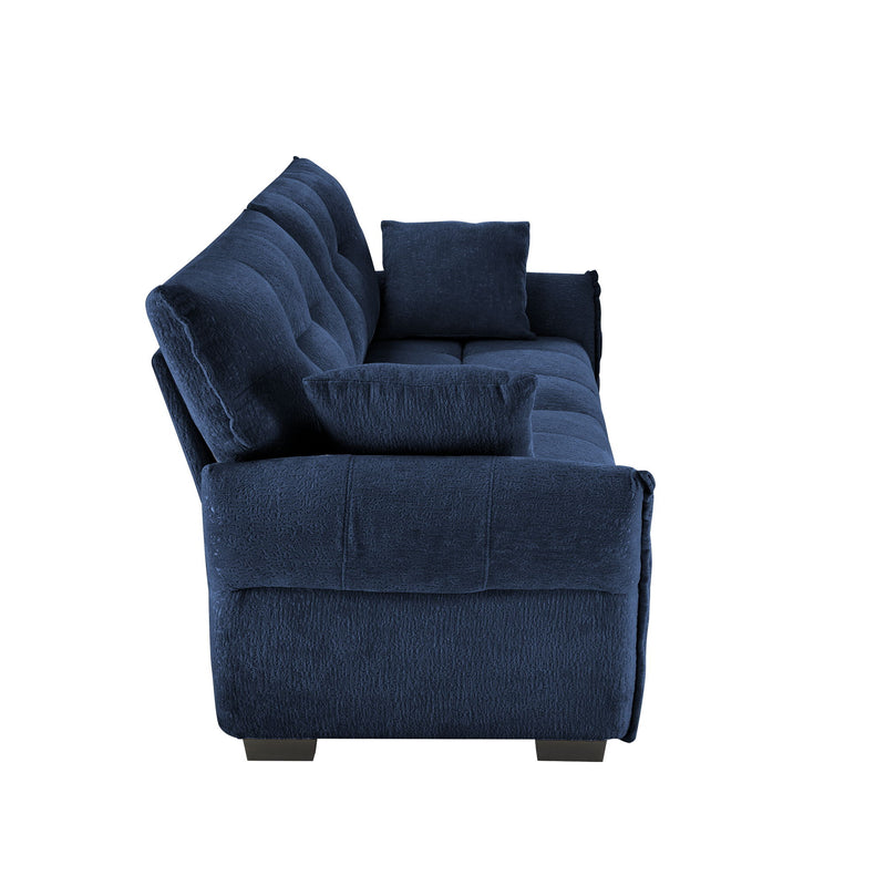 Modern Sofa & Pillows, Textured Cover, High Rebound Cushions