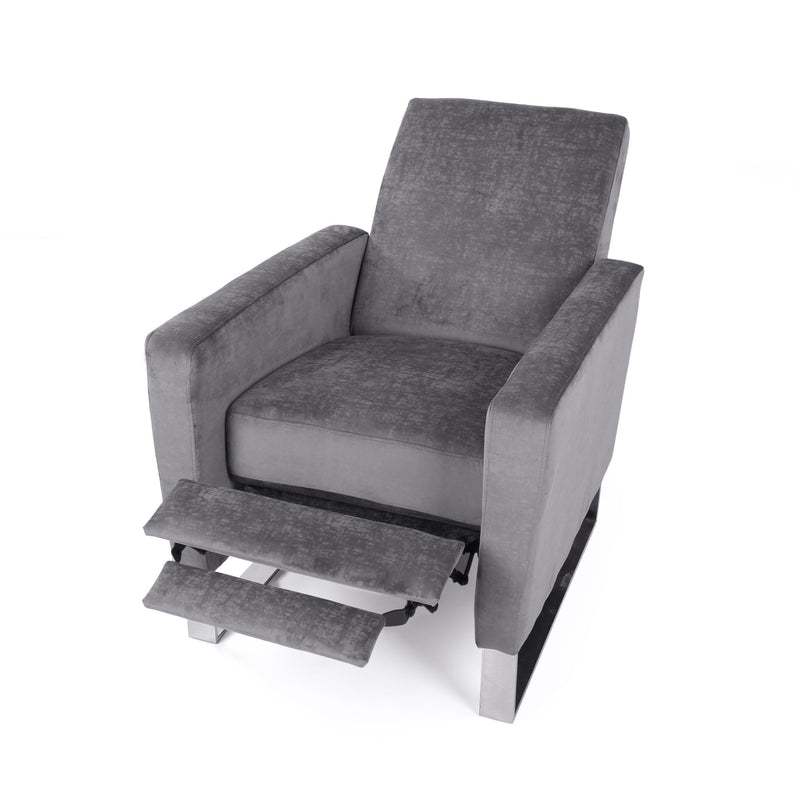 Bolt - Upholstered Recliner Chair With Stainless Steel Base - Gray