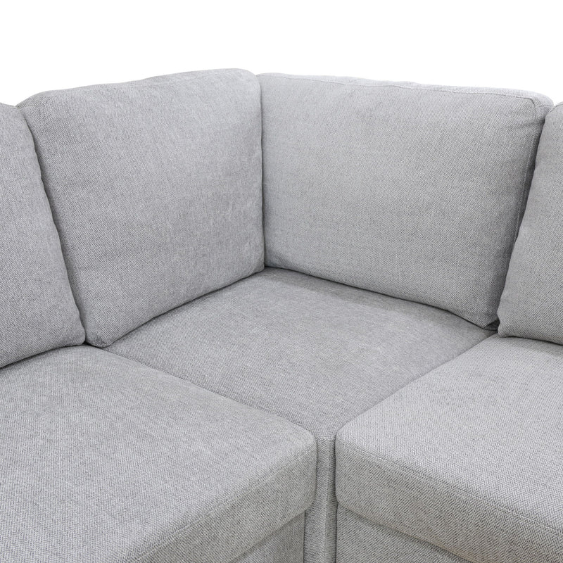 8 Piece Modular U - Shape Sectional Sofa