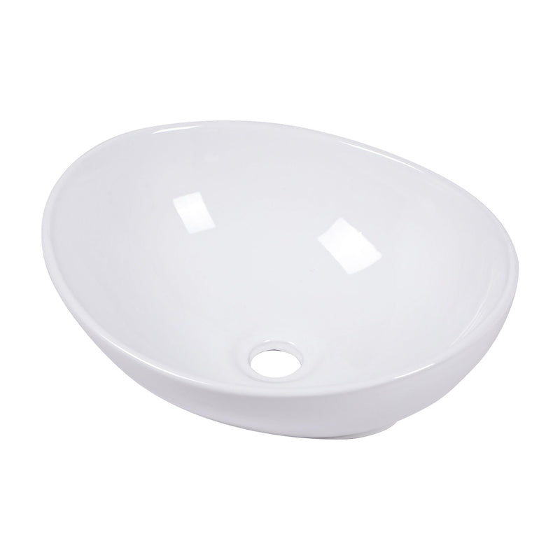 Oval Vessel Bathroom Sink - White