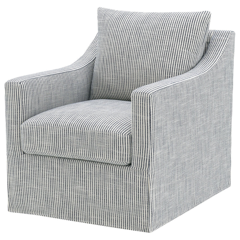 Merced - Upholstered Sloped Arm Accent Swivel Chair With 360 Degree Swivel Base - Gray