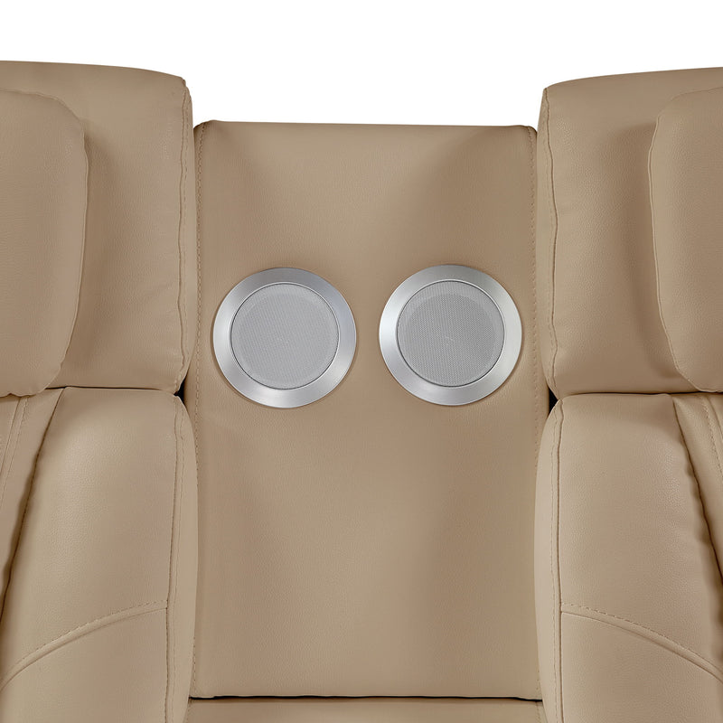 Electra - Power Reclining Loveseat With Power Headrests, Console, Speakers, Massage, LED Lighting And USB Control