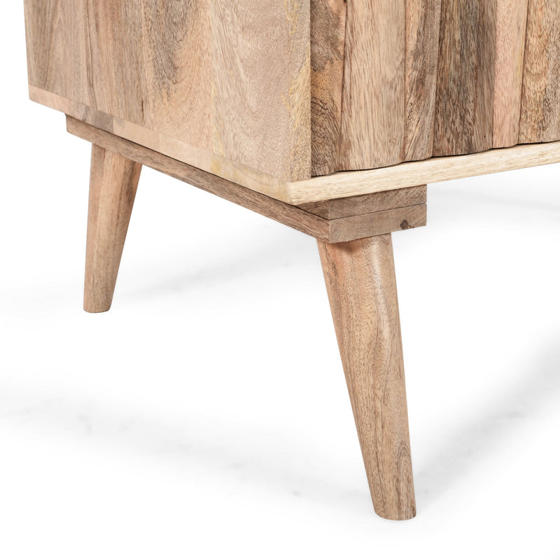 Stylish Style 2 Drawer 2 Door Cabinet, Mango Wood - Natural