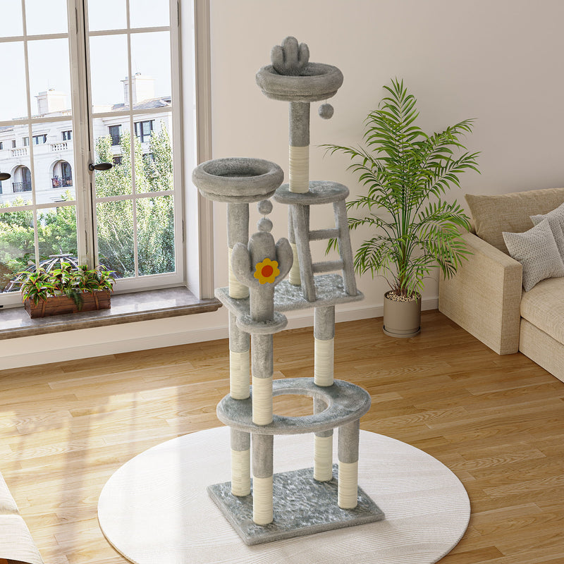 Cactus Cat Tree With Transparent Capsule