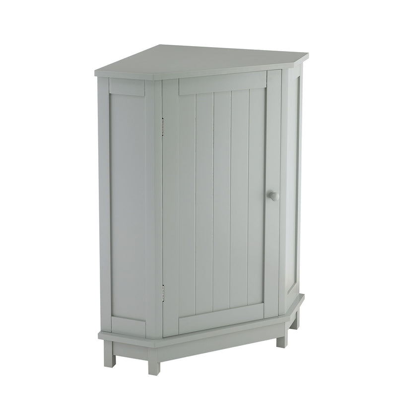 Triangle Corner Bathroom Cabinet With Adjustable Shelf, Storage Unit - Gray