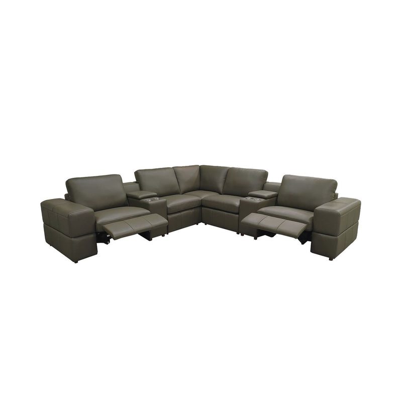 Upholstered Large Arms Sectional With Recliner Seats