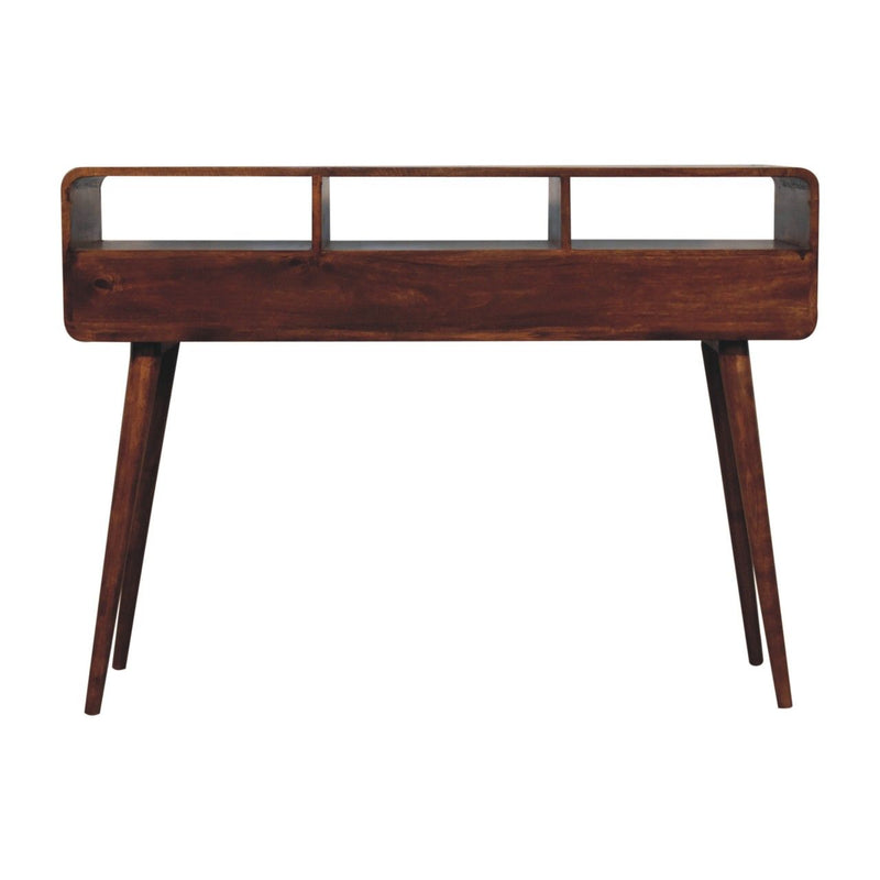 Triple Curved Console Table - Brown