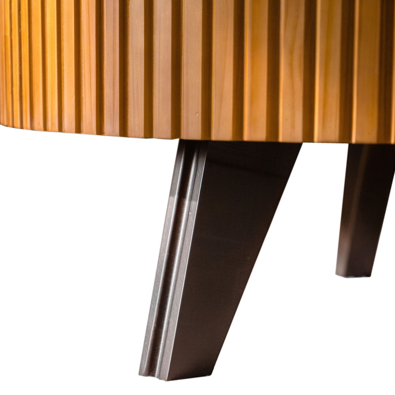 Round Retro Coffee With Solid Wood Legs