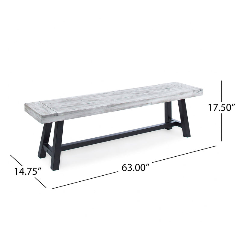 Tranquilizer - Outdoor Acacia Wood Bench With Slat Panel Design