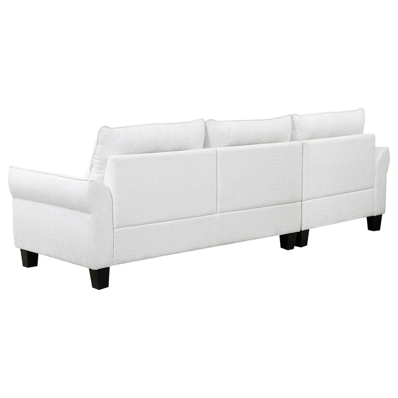 Granholm - Upholstered Curved Arm Sectional Sofa - White