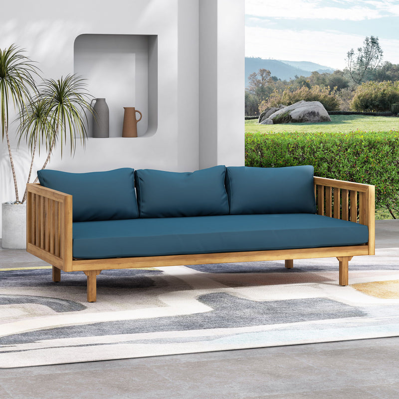 Claremont - 3 Seater Daybed Teak Acacia Wood Water Resistant Cushions