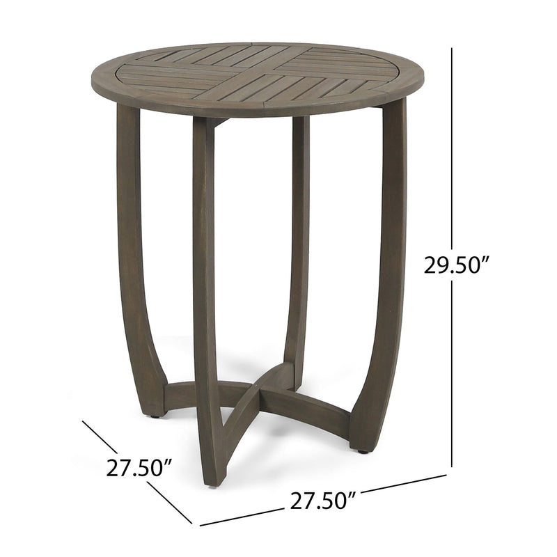 Hermosa - Rustic Circular Bistro Table - Gray