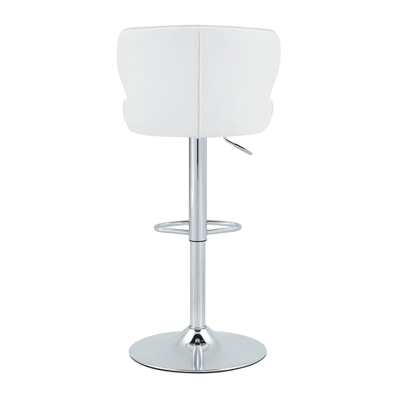 Adjustable Swivel Bar Chair With High Back Support For Kitchen Counter (Set of 2) - White / Silver