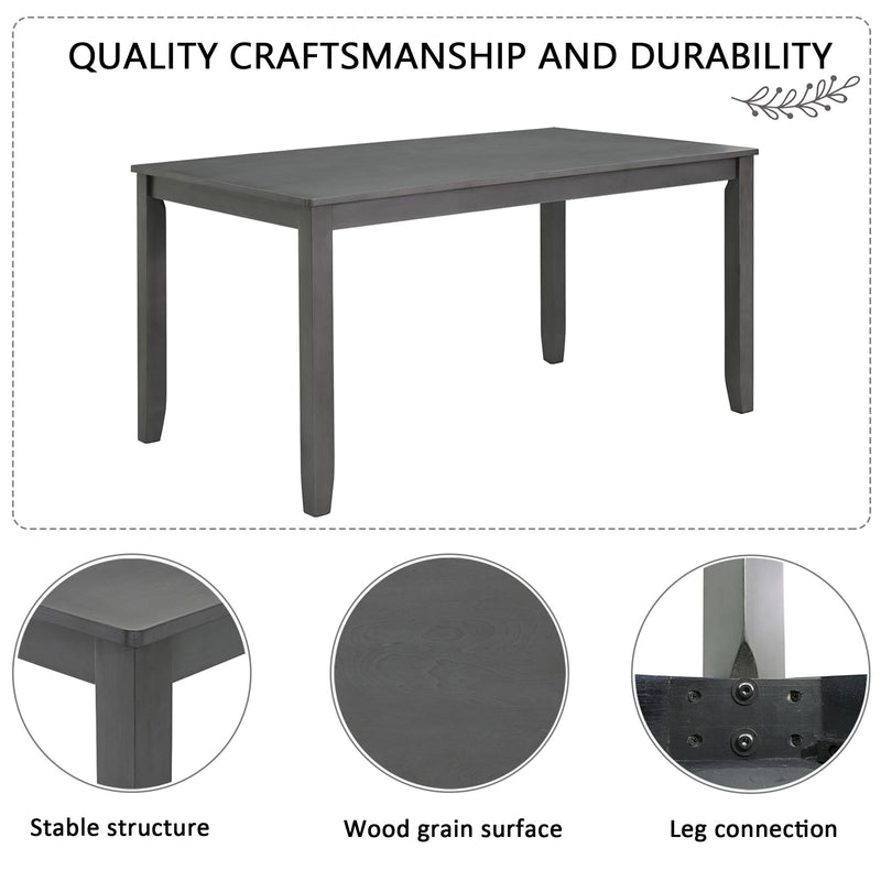 Dining Table Set With Upholstered Chairs, Rectangular Dining Table Set