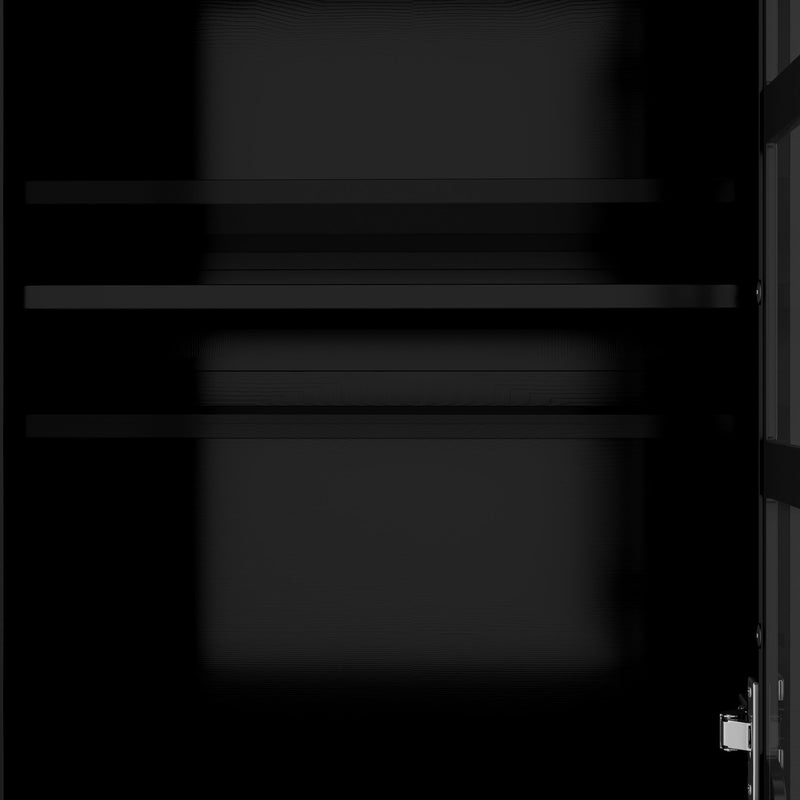 Storage Cabinet, Freestanding Curio Cabinet With Grid Doors & Drawer, Pantry Display Cabinet For Kitchen