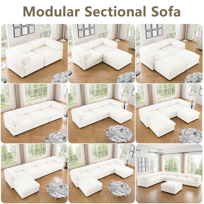 Modern Modular Sectional Sofa With Storag, Contemporary Cylindrical Design