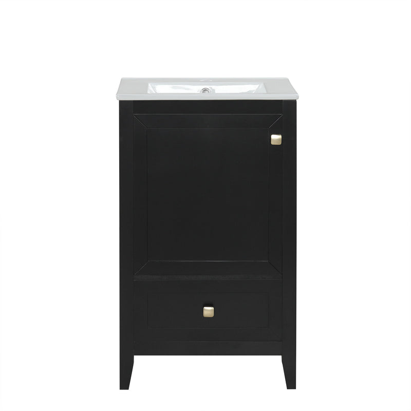 Bathroom Vanity With Sink, Soft Closing Cabinet Door, Storage Rack And Drawer