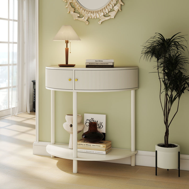 Demi Lune - Console Table With 2 Storage Drawers