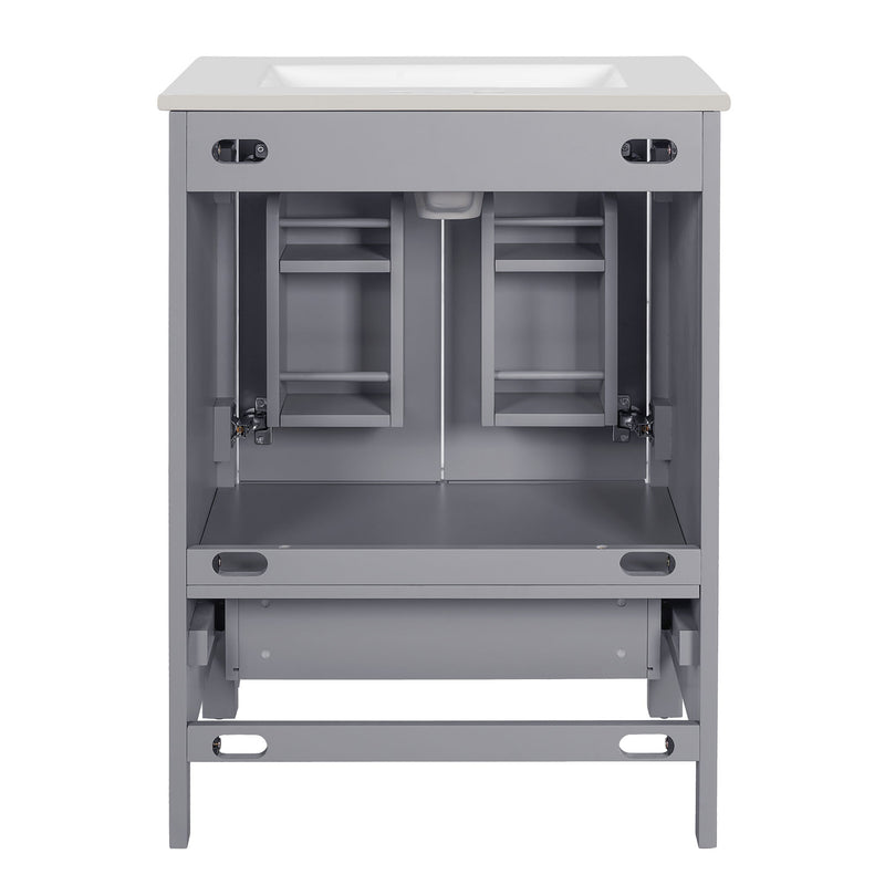 Bathroom Vanity With Integrated Undermount Ceramic Sink, 2 Doors And 1 Drawer, Soft Close Hinges