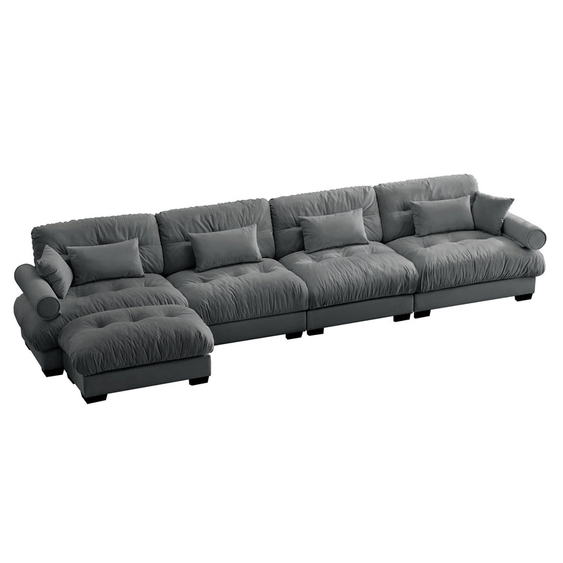 Super Comfort Oversized Modular Sectional Sofa With Movable Ottoman
