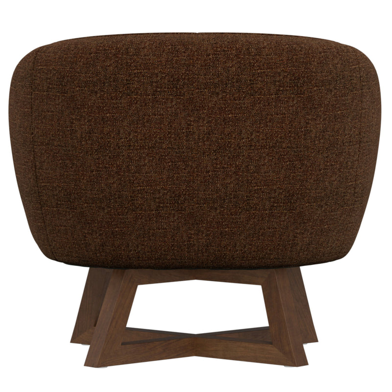 Swivel Accent Chair With Sculptural Base - Red