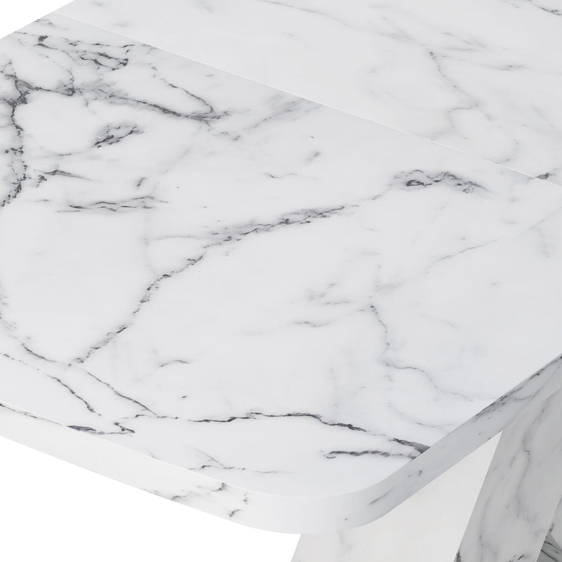 Modern Rectangle Dining Table With Stretchable TopAnd X Shape Legs