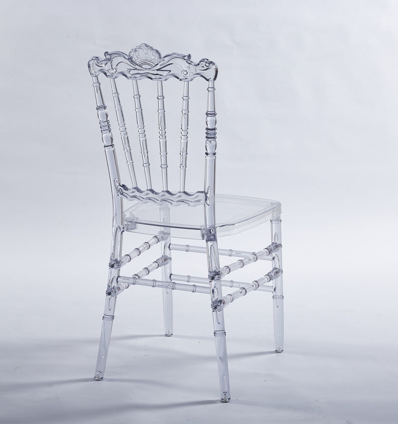 Dining Chair With Plastic Seat, Welding Chair (Set of 4) - Transparent