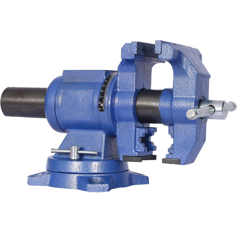 Heavy Duty 5" Multi Jaw Rotating Bench Vise With 360 Degree Swivel Base And Head