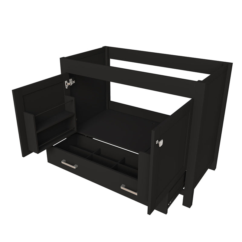 Bathroom Vanity With Soft Close Cabinet, Single Drawer, Sink Not Included - Black