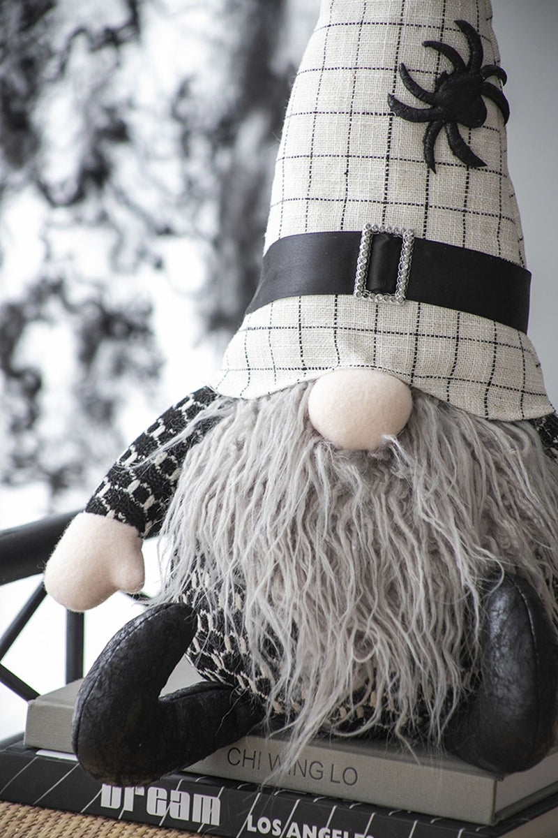 Sitting Gnome With Hat Spider, For Halloween Decor