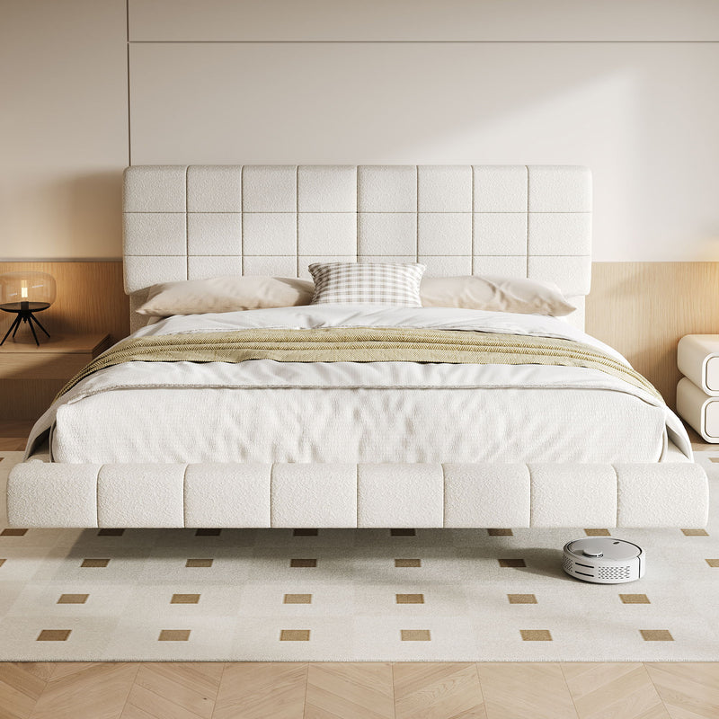 Floating Bed With Light, Soft Touch Surface
