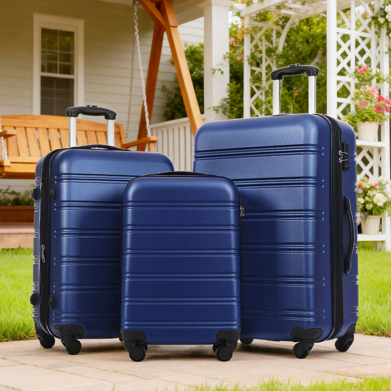 3 Piece Luggage Set Hardside Spinner Suitcase With Tsa Lock 20" 24" 28" Available