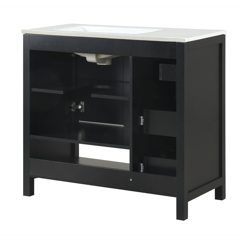 Bathroom Vanity With Sink Top, Bathroom Vanity Cabinet With 2 Doors And 2 Drawers, Open Shelf