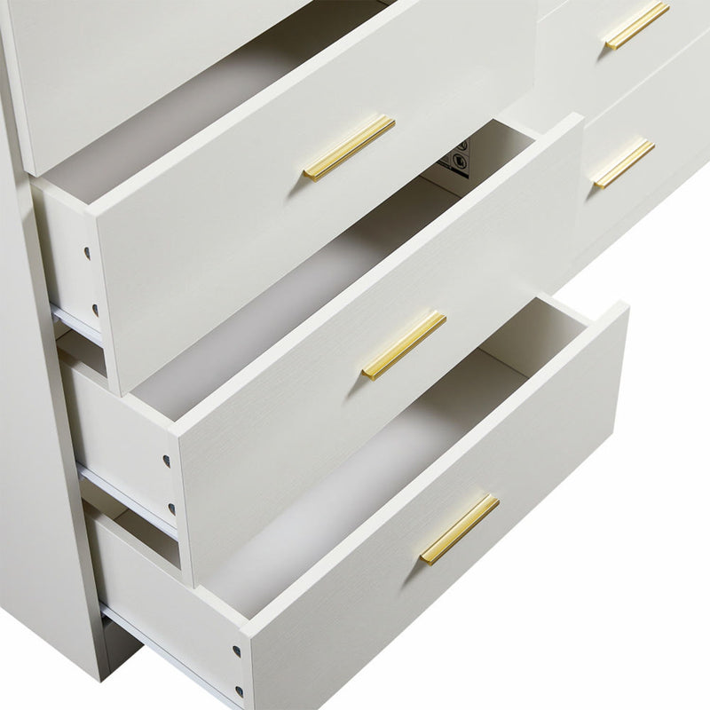 Modern Drawer Dresser For Bedroom, Ample Storage Wide Chest Of Drawers