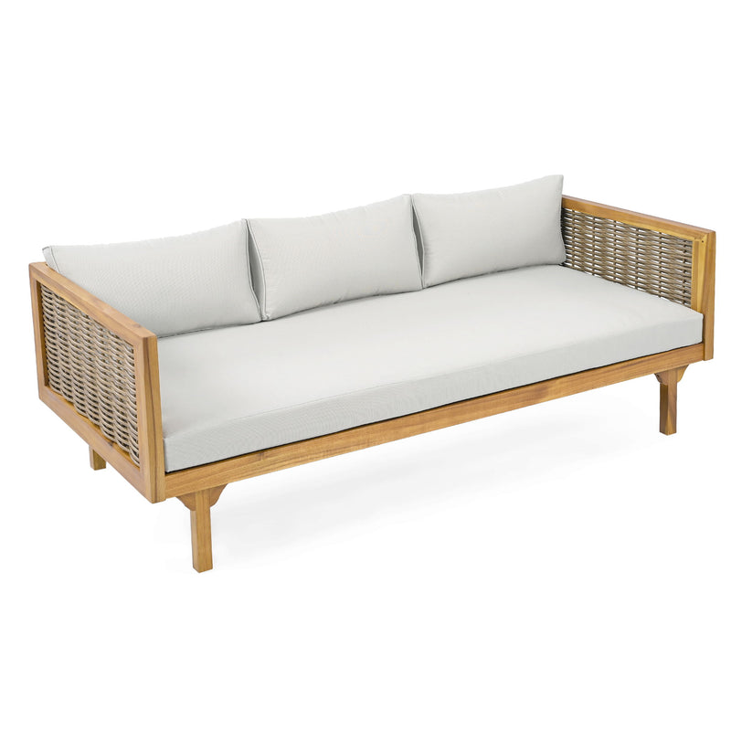Claremont - 3 Seater Daybed With Rattan Arms - Teak