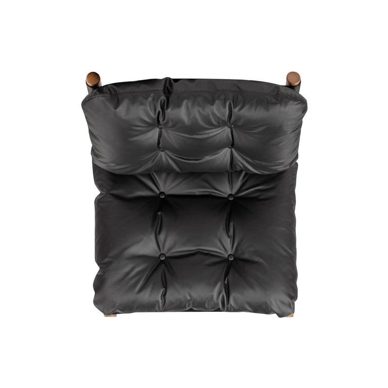 Oxford Leather Mid-Century Modern Accent Chair - Noir Black