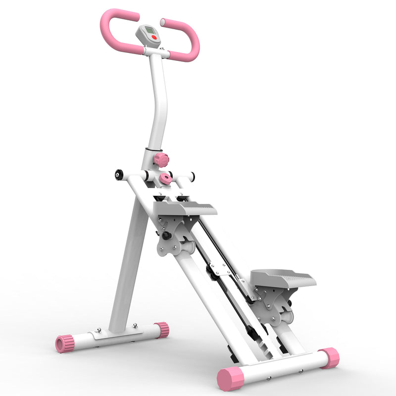 Stair Stepper With Resistance Home Upgrade Vertical Climber Workout Machine For Full Body Exercise - Pink