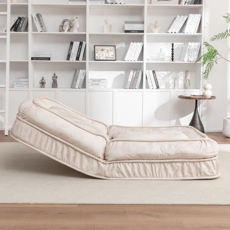 Upholstered Human Dog Bed And Pets, Bean Bag Floor Sofa With Massage Pillow, 5 Adjustable Positions & 2 Soft Pillows
