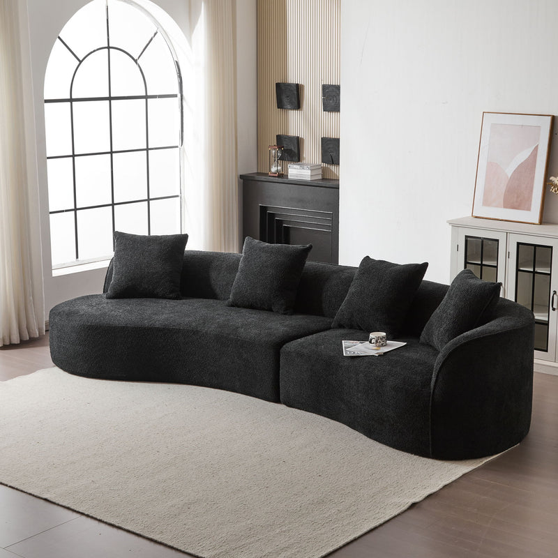 Elegant Curved Sectional Sofa With Full Foam Comfort