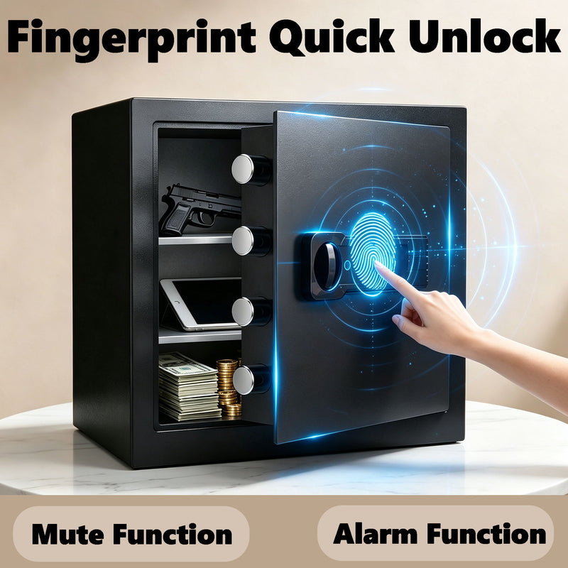 Home Safe, Fingerprint & Digital Keypad Lock, Security Cabinet