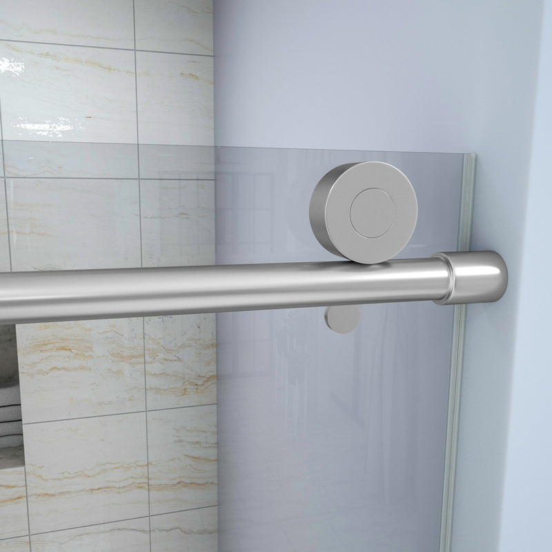Single Sliding Bypass Shower Door Enclosure With Tempered Glass