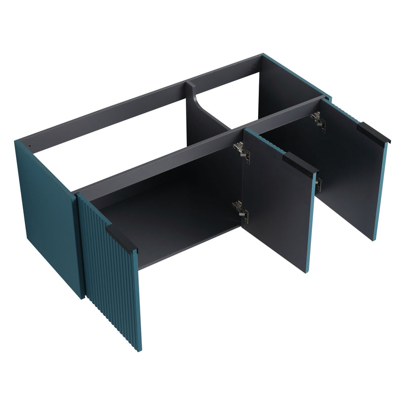 Contemporary Wall Mounted Bathroom Vanity With Resin Double Sink