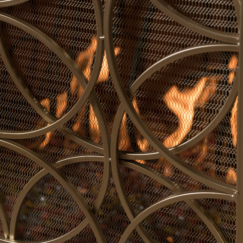 Thayer - Single Panel Iron Fireplace Screen With Geometric Design