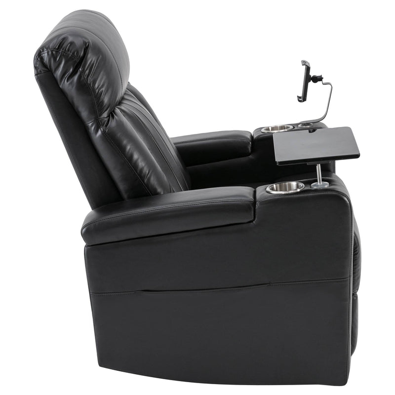 Power Recliner & Storage Arms, Cupholders, Swivel Tray Table And Cell Phone Stand