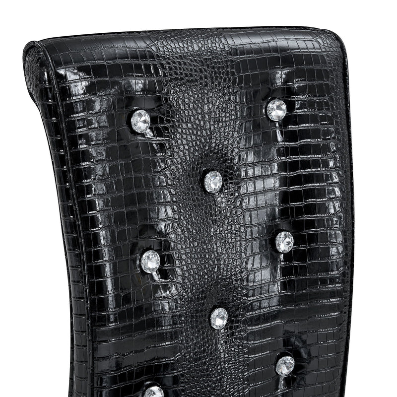 Elegant Design Alligator Skin Upholstered Dining Chairs
