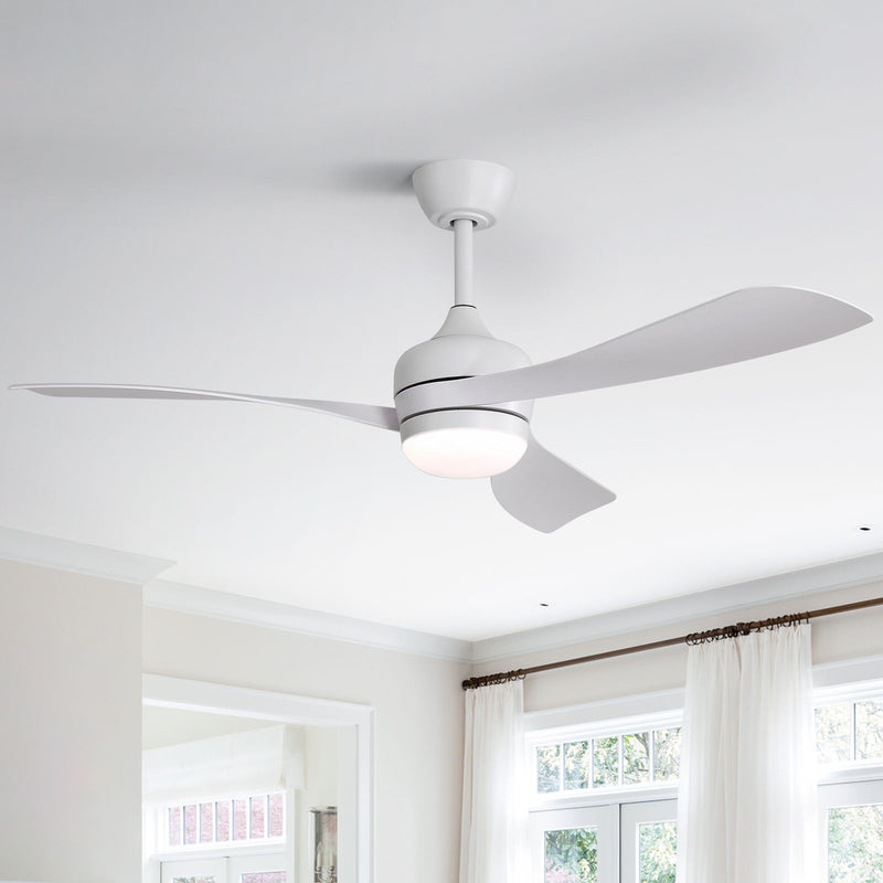 Ceiling Fan With 3 Blades, Remote Control, Reversible DC Motor, Noiseless Operation, 3 Downrods