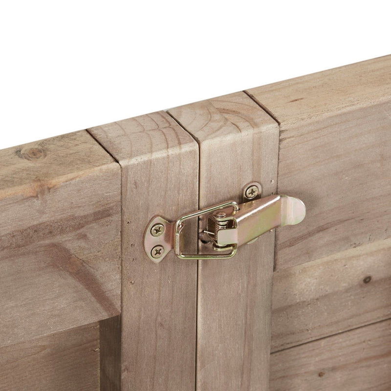 Rustic Dining Table With Metal Support - Natural