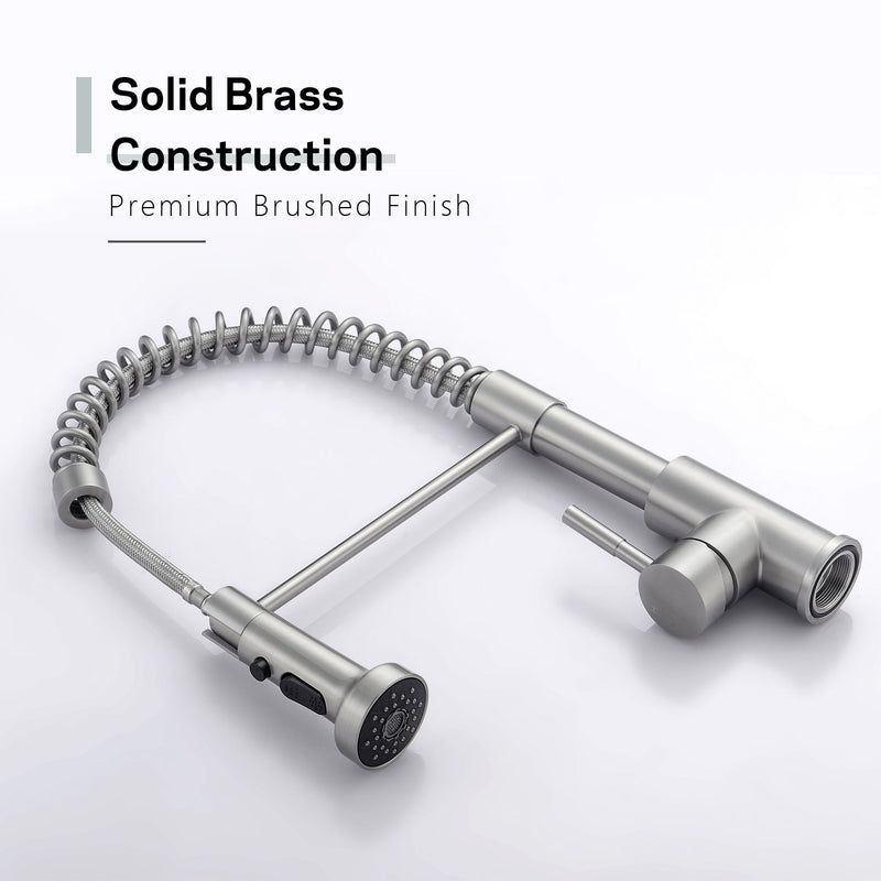 Kitchen Faucet With Pull Down Spray Head - Brushed Nickel