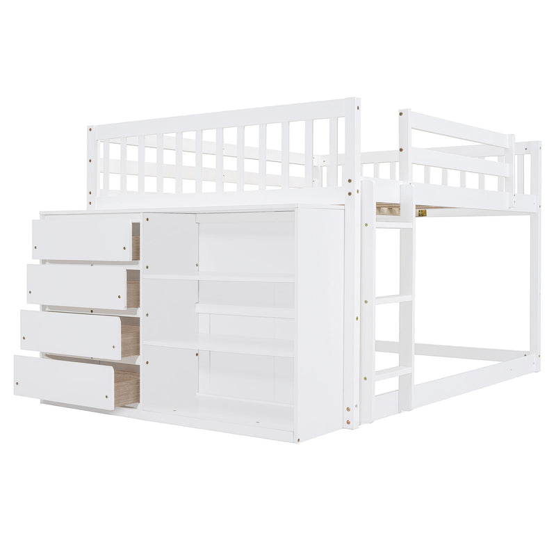 Bunk Bed With 4 Drawers And 3 Shelves
